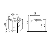 Keuco Royal Reflex Тумба под раковину 49,6x34,7x45h см 34090 110002