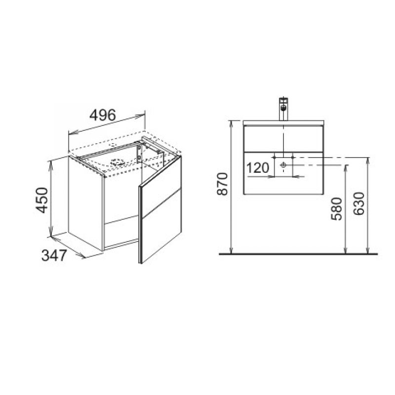 Keuco Royal Reflex Тумба под раковину 49,6x34,7x45h см 34090 210002