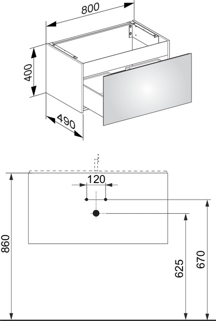 Keuco Plan Тумба под раковину 80x49x40h см, цвет: кашемир 32961 180000