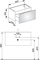 Keuco Plan Тумба под раковину 80x49x40h см, цвет: кашемир 32961 180000