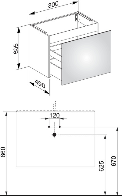Keuco Plan Тумба под раковину 80x60,5x49h см, цвет: антрацит 32962 110000