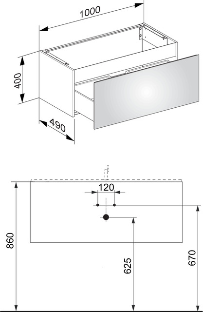 Keuco Plan Тумба под раковину 100x49x40h см, цвет: трюфель 32971 140000