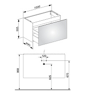 Keuco Plan Тумба под раковину 100x49x60,5h см, цвет: трюфель 32972 140000