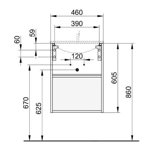 Keuco Plan Тумба под раковину 46x38x60,5h см, цвет: трюфель 32922 140002
