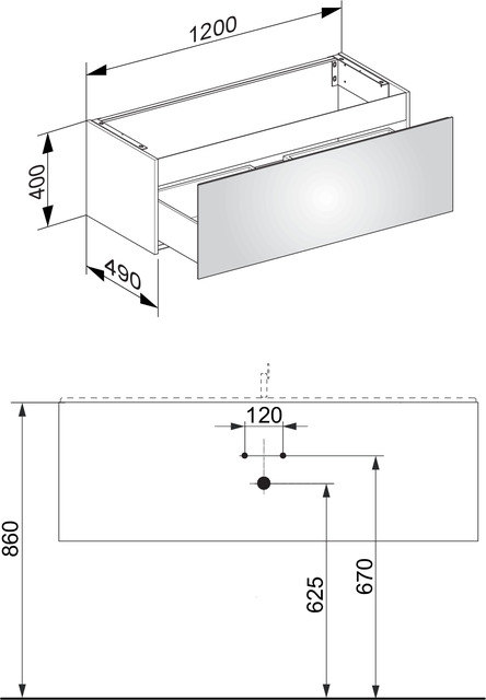 Keuco Plan Тумба под раковину 120x49x40h см, цвет: белый 32981 300000
