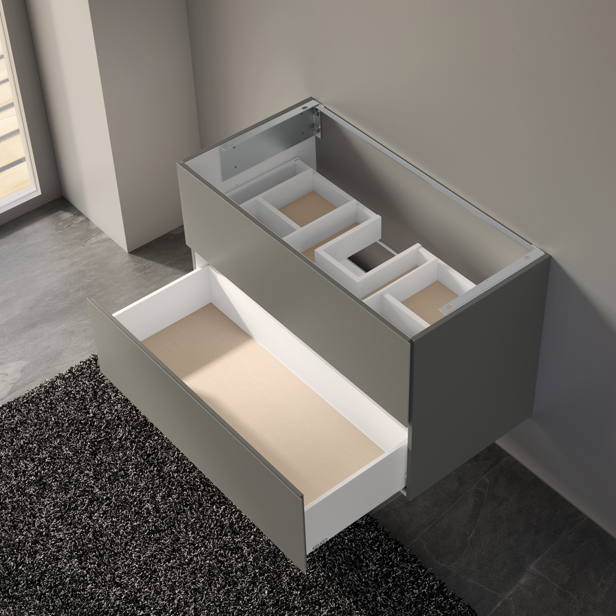 Keuco Plan Тумба под раковину, подвесная 100x49x60,5h см, инокс 32973 290000