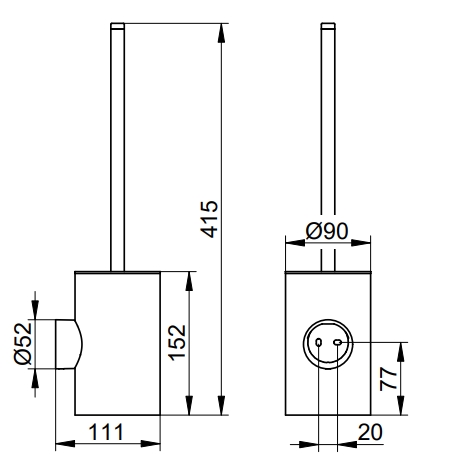 Keuco Сollection Reva Колба для ершика, цвет: черный матовый 19964 370008