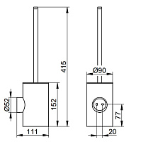 Keuco Сollection Reva Колба для ершика, цвет: черный матовый 19964 370008