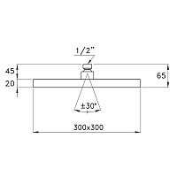 320A-300 Насадка верхнего душа 300х300мм, без держателя,хром Stella UN03009CR00
