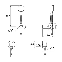 130 - 305A Ручной душ с выпуском и держателем,шлангом. хром Stella CT03115CR00
