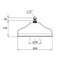 316A-300 Насадка верхнего душа диаметр 300мм, без держателя,хром Stella UN03003CR00