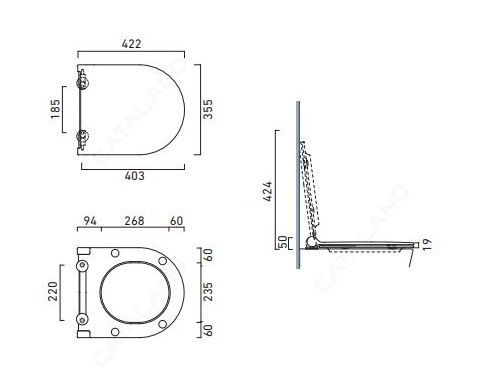 Catalano Zero Крышка-сиденье для унитаза с микролифтом, цвет: белый глянцевый 0151200001