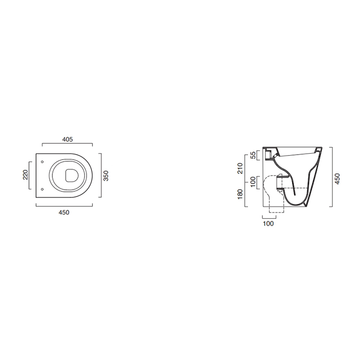 Catalano Zero Унитаз напольный 35x45 см, покрытие Cataglaze, цвет: белый глянцевый 1VP4500