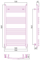 Сунержа Аркус Полотенцесушитель водяной 50x100h, цвет: без покрытия 00-0251-1050