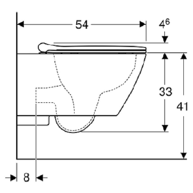 Geberit Унитаз подвесной 35x54x33h см, безободковый, цвет: белый 500.685.01.1