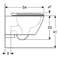 Geberit Унитаз подвесной 35x54x33h см, безободковый, цвет: белый 500.685.01.1