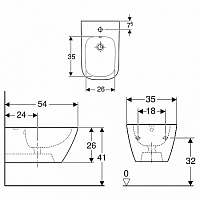Geberit Smyle Square Биде подвесное стандартное, цвет белый 500.209.01.1