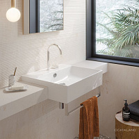 Catalano Comfort Раковина подвесная 55x47x15h см, с переливом, покр. Cataglaze, цвет: белый глянц. 0126550001