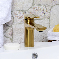 Wasserkraft Aisch Смеситель для раковины без донного клапана, цвет: матовое золото 5503