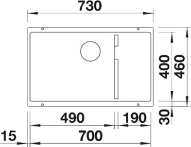 Blanco Subline Кухонная мойка, встр. снизу 73x46x20h, цвет: черный 523538