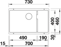 Blanco Subline Кухонная мойка, встр. снизу 73x46x20h, цвет: черный 523538