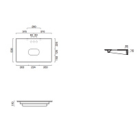 Catalano Ceramic Top Столешница керамическая 75x50 см, цвет: белый матовый 0830750021