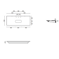 Catalano Ceramic Top Столешница керамическая 125x50 см, цвет: цемент матовый 0831250023