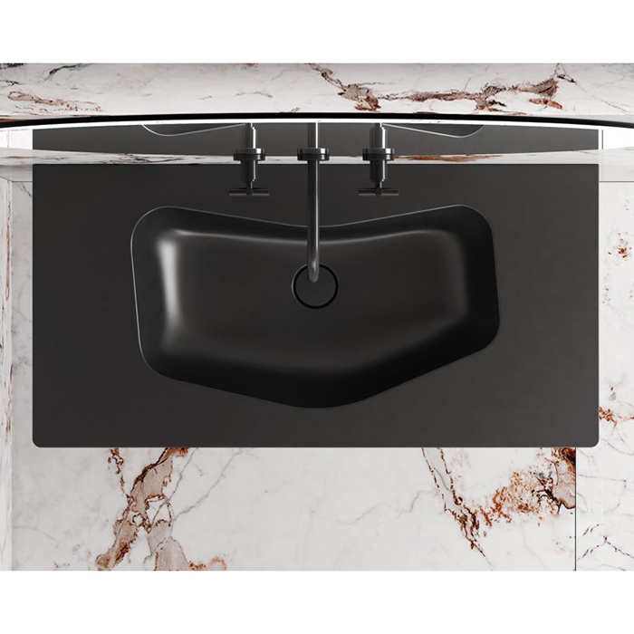 Catalano Comfort Раковина подвесная 100x50x13,5h см, без перелива, покр. Cataglaze цвет: черный мат. 1100EDNS