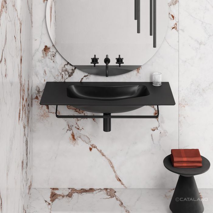 Catalano Comfort Раковина подвесная 100x50x13,5h см, без перелива, покр. Cataglaze цвет: черный мат. 1100EDNS
