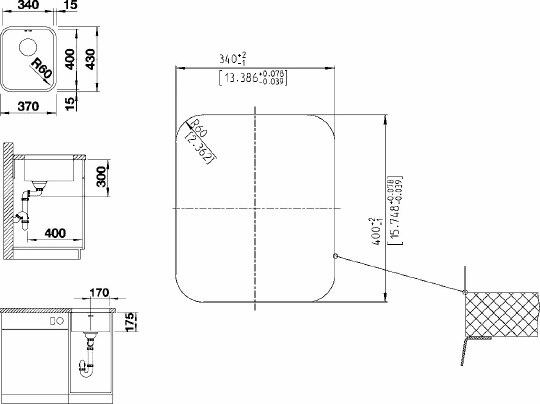 Blanco Supra Кухонная мойка, без клапана, встр. снизу 37x43x17,5h, цвет: сталь 518199