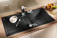 Blanco Metra Кухонная мойка, встр. сверху 86x50x19h, цвет: черный 513044