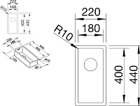 Blanco Claron Мойка дополнительная, встр. снизу 22x44x13h, цвет: сталь 521565