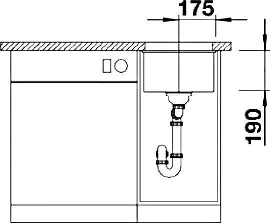 Blanco Subline Кухонная мойка, встр. снизу 35x46x19h, цвет: черный 523406