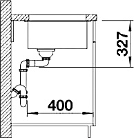 Blanco Subline Кухонная мойка, встр. снизу 35x46x19h, цвет: серый 523414