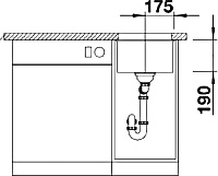 Blanco Subline Кухонная мойка, встр. снизу 35x46x19h, цвет: серый 523414