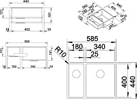 Blanco Claron Кухонная мойка, встр. снизу 58,5x44x19h, цвет: сталь 521610