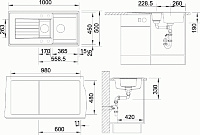 Blanco Zia Кухонная мойка, встр. сверху 100x50x19h, цвет: черный 514748