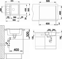Blanco Metra Кухонная мойка, встр. сверху 61,5x51x19h, цвет: бежевый 517351