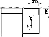 Blanco Subline Кухонная мойка, встр. снизу 43x46x19h, цвет: черный 523422
