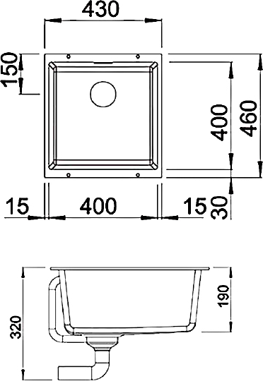 Blanco Subline Кухонная мойка, встр. снизу 43x46x19h, цвет: коричневый 523431