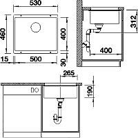 Blanco Subline Кухонная мойка, встр. снизу 53x46x19h, цвет: коричневый 523441