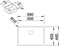 Blanco Claron Кухонная мойка, встр. снизу 59x44x19h, цвет: сталь 521579