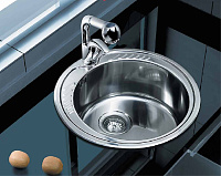 Iddis Suno Мойка кухонная 49x49x18h см, врезная, к столешнице, цвет: хром SUN49P0i77