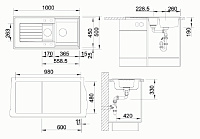 Blanco Zia Кухонная мойка, встр. сверху 100x50x19h, цвет: бежевый 514743