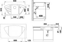 Blanco Zia Кухонная мойка, встр. сверху 93x51x18h, цвет: черный 514764