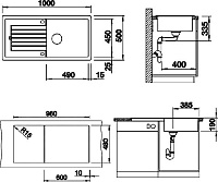 Blanco Zia Кухонная мойка, встр. сверху 100x50x19h, цвет: бежевый 517573