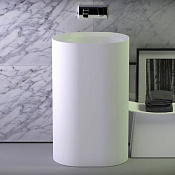 Knief Glow Раковина напольная 55х40х90h см, K-Stone, вывод в стену, цвет: белый матовый 0600-063-01WA