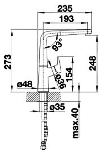 Blanco Avona-S Смеситель для кухни, выдвиж. излив, цвет: хром 521277