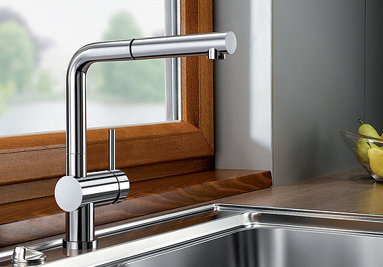 Blanco Linus-S Смеситель для кухни, выдв. излив, цвет: антрацит 512402