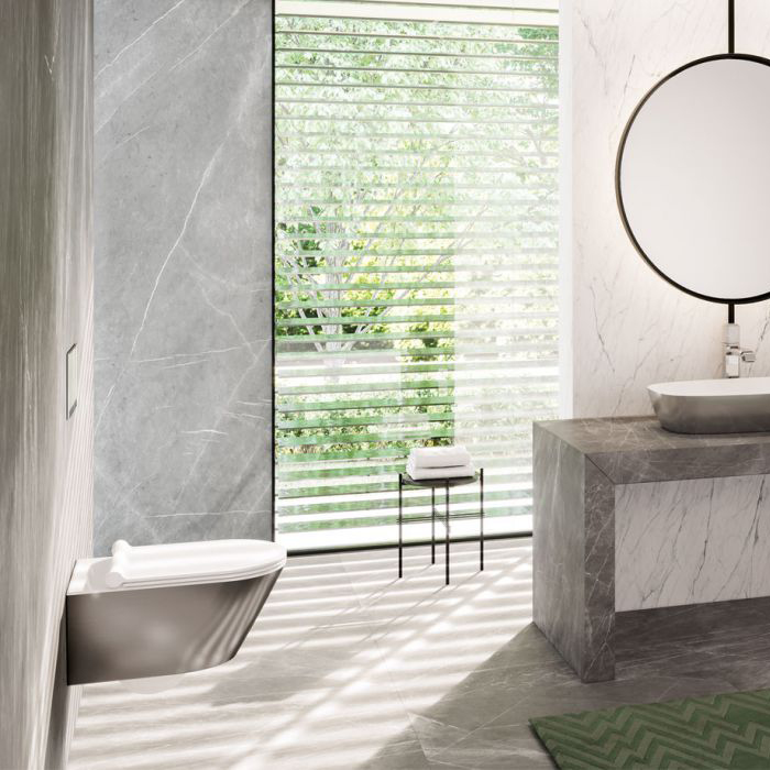 Catalano Zero Раковина чаша 80x40x14h см, без перелива, покр. Cataglaze, цвет: серебро/белый глянц. 0622800041